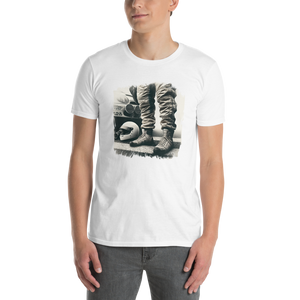 Camiseta Retro Casco blanco y negro