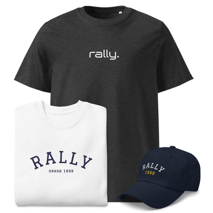 Pack Rally: sudadera + camiseta + gorra